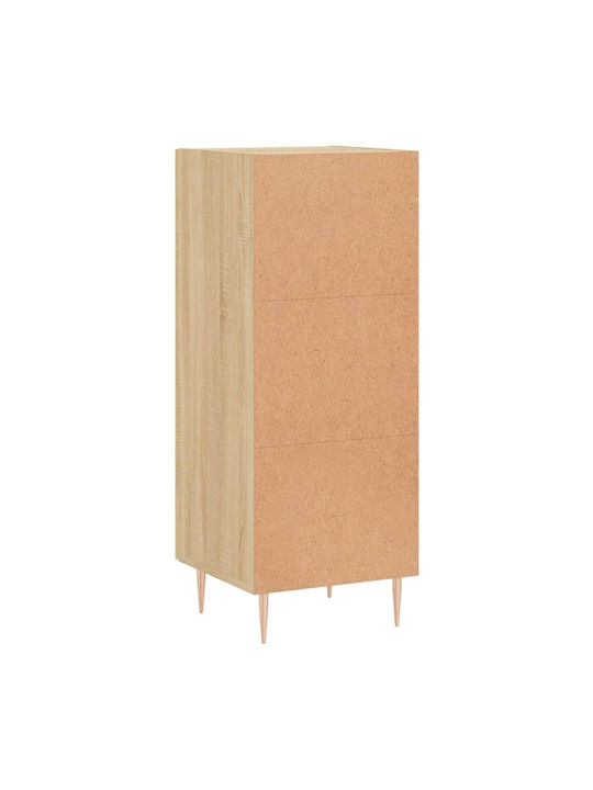 Living Room Display Cabinet Made of Particle Board Windowed Brown 34.5x34x90cm