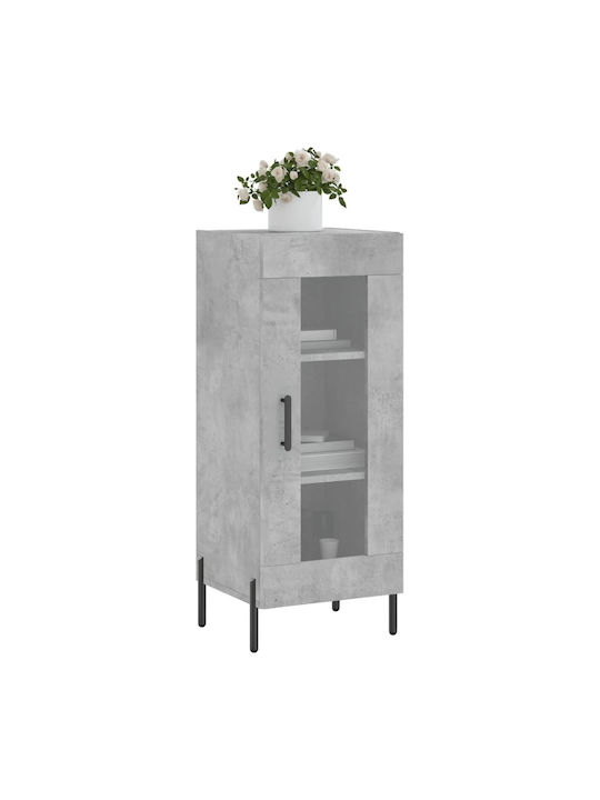 Wohnzimmer Vitrine aus Spanplatte mit Verglasung in Grau 34.5x34x90cm