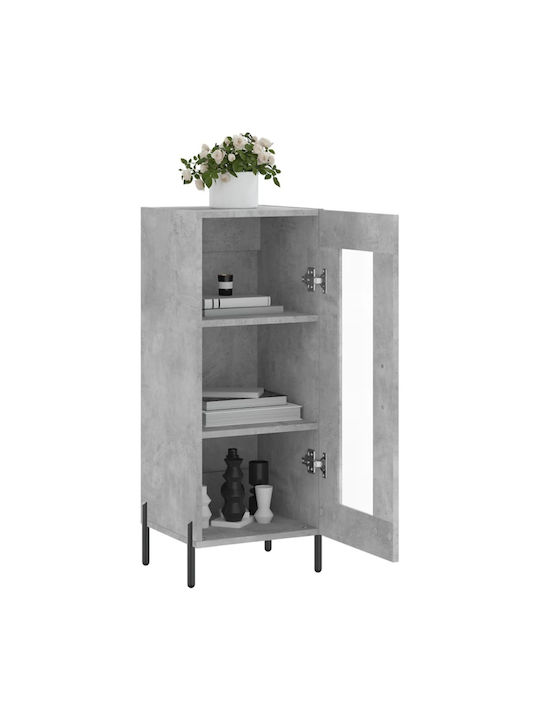 Wohnzimmer Vitrine aus Spanplatte mit Verglasung in Grau 34.5x34x90cm