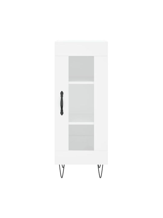 Living Room Display Cabinet made of Particle Board with Windowed White 34.5x34x90cm