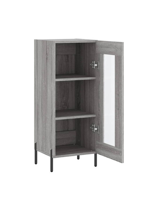 Витрина за дневна от ПДЧ със стъкло Сива 34.5x34x90см