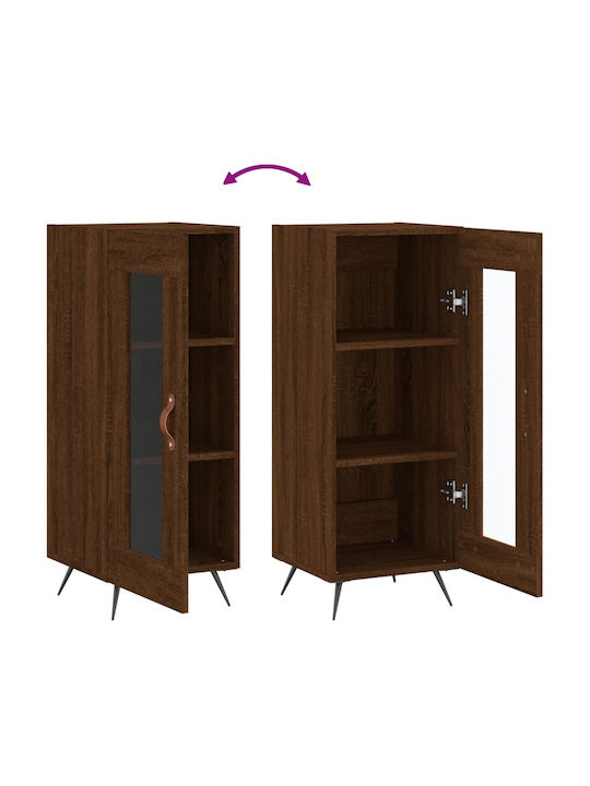 Wohnzimmer Vitrine aus Spanplatte mit Verglasung Braune 34.5x34x90cm