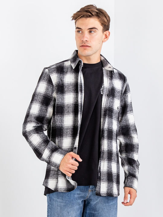 Etnies Men's Shirt Long Sleeve Flannel Checked Black