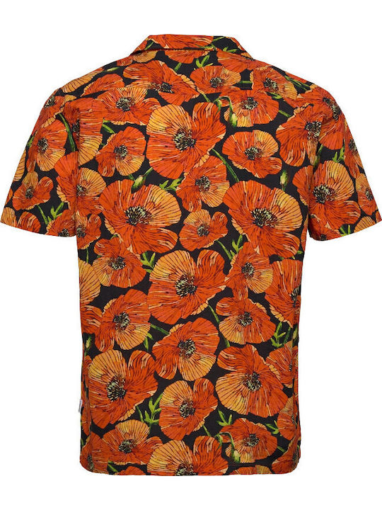 Kurzärmlig Hemd Blumen Rot