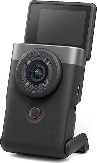Canon Cameră video Powershot V10 Vlogging Kit Argintiu @ 30fps Senzor CMOS Stocare pe Card de memorie cu Ecran Tactil 2" și HDMI / WiFi