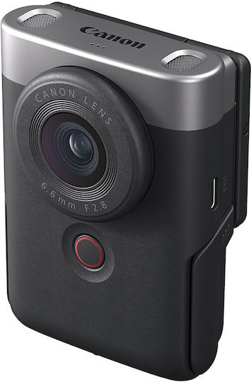 Canon Cameră video Powershot V10 Vlogging Kit Argintiu @ 30fps Senzor CMOS Stocare pe Card de memorie cu Ecran Tactil 2" și HDMI / WiFi