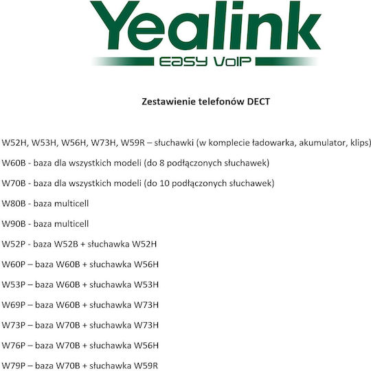 Yealink W76P Cordless IP Phone with 10 Lines Black