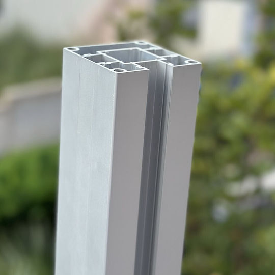 Showood Träger für Gartenzaun aus Aluminium 7.5x7.5x180cm 1Stück