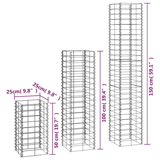 vidaXL Garden Fencing Material 6pcs Silver