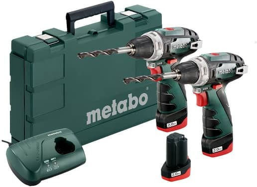 Metabo BS+BS Combo Set Li-Power 10,8V + 3x2.0Ah 2 Bormașini cu acumulator 10.8V cu 3 baterii 2Ah și husă