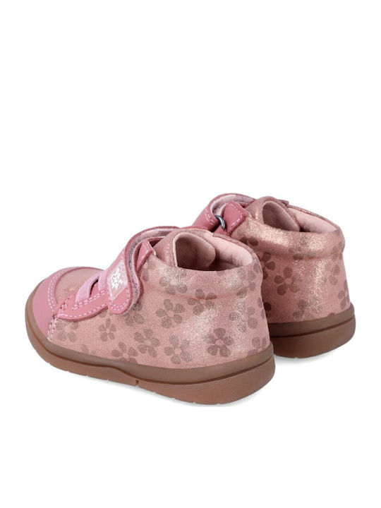 Anatomice Ghete Copii din Piele cu Velcro Roz