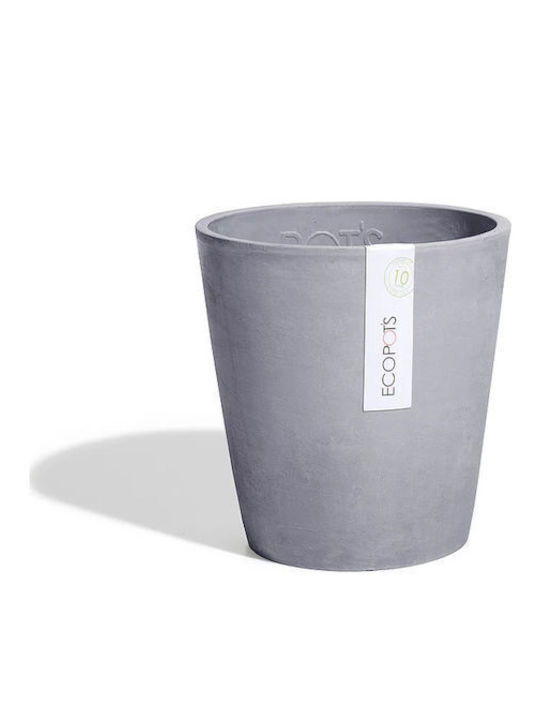 Ecopots Morinda Übertopf Kunststoff Gray mit Gestell 11.5x11.5x13εκ.
