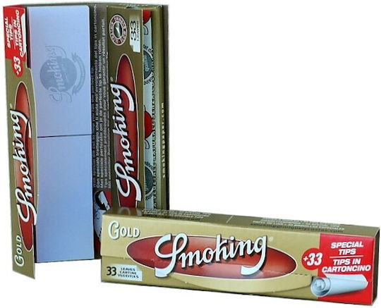 Smoking Gold Zigarettenpapier King Size mit Kegelspitzen 33 Blätter 1Stück