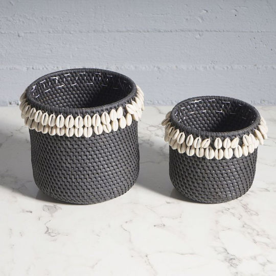 Supergreens Ghiveci Rattan Negru 18.5x18.5x16.5εκ.