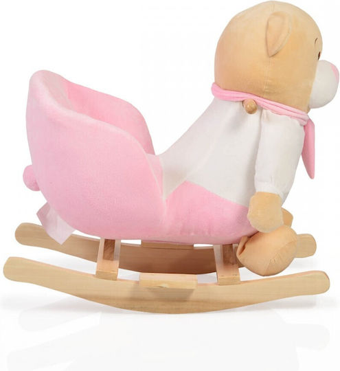 Moni Fabric Rocking Toy Bear for 12+ months with Sounds & Music with Max Load Capacity 30kg Pink