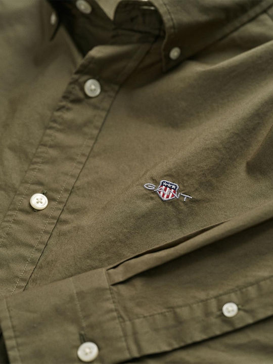 Long-sleeved Denim Shirt Khaki