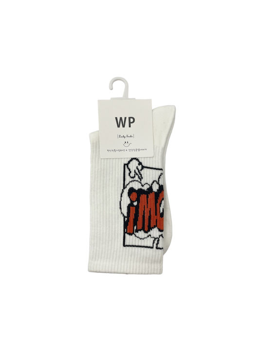 WP Patterned Socks White