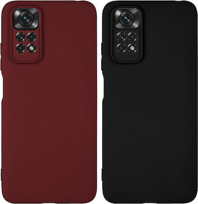 KWmobile Silicone Back Cover Black Matte / Bordeaux Violet (Redmi Note 11 / 11S 4GXiaomi Redmi Note 11 / 11S)