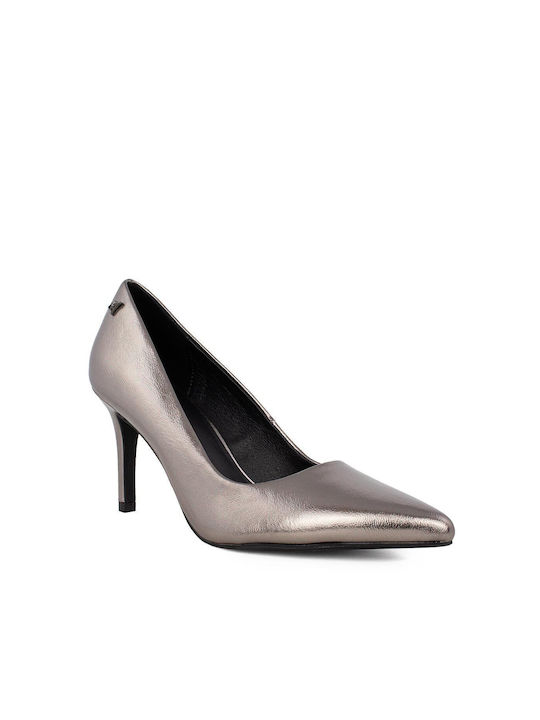 Mexx Leder Pumps mit hohem Absatz Silber