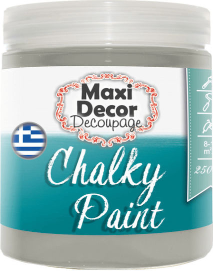 Maxi Decor Chalky Paint Χρώμα Κιμωλίας 523 Γκρι Ανοιχτό 750ml CHP-523-750
