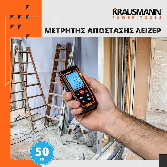 Krausmann Laser Distance Meter 2200 with Range up to 50m
