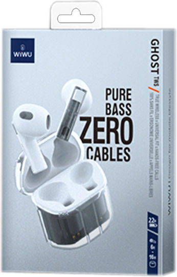 Wiwu Ghost TWS11 Earbud Bluetooth хендсфри Слушалки с Кутийка за Зареждане Бял