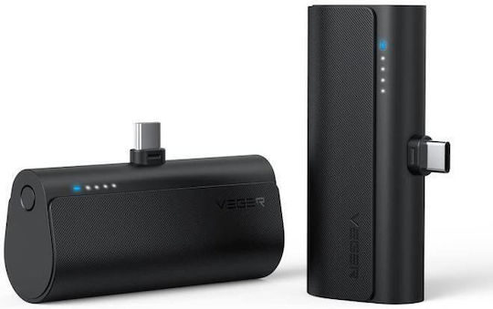 Veger V0556 Power Bank 5000mAh 20W με Θύρα USB-C Power Delivery Μαύρο