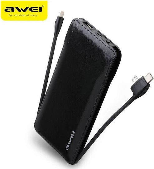 Awei P51K Power Bank 10000mAh με Θύρα USB-A Λευκό