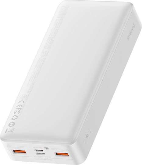 Baseus Bipow Overseas Edition Power Bank 20000mAh 20W με 2 Θύρες USB-A και Θύρα USB-C Λευκό