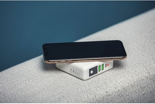 Forcell Multifunction 4in1 Wireless Power Bank 8000mAh 15W με 2 Θύρες USB-A και Θύρα USB-C Λευκό