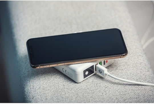 Forcell Multifunction 4in1 Wireless Power Bank 8000mAh 15W με 2 Θύρες USB-A και Θύρα USB-C Λευκό