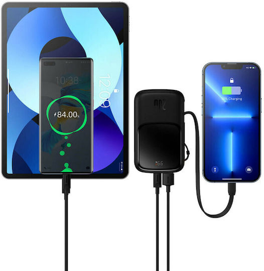 Baseus Qpow Pro Power Bank 10000mAh 20W с USB-A порт и USB-C порт Power Delivery / Бързо зареждане 3.0 Черен