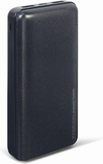 Gembird PB20-02 Power Bank 20000mAh 12W με 2 Θύρες USB-A Μαύρο