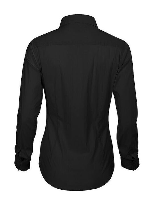 Langärmelig Damen Hemd Schwarz