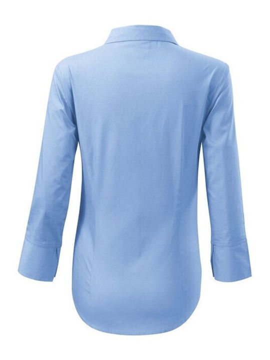 Langärmelig Damen Hemd Hellblau