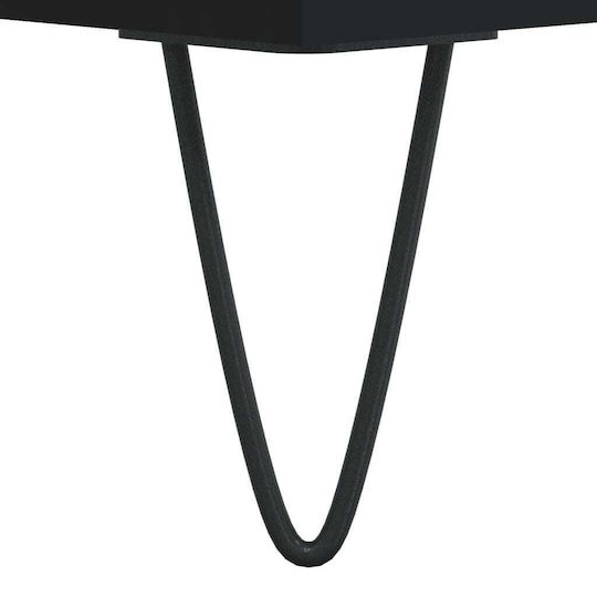 vidaXL Обработено дърво Мебел за Hi-Fi Черен 38x100x48см