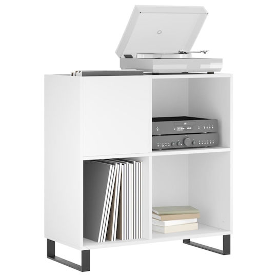 vidaXL Обработено дърво Мебел за Hi-Fi Бял 38x84.5x89см