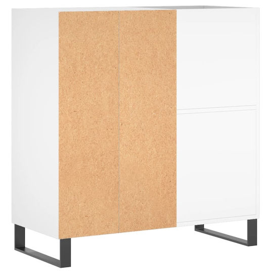 vidaXL Обработено дърво Мебел за Hi-Fi Бял 38x84.5x89см