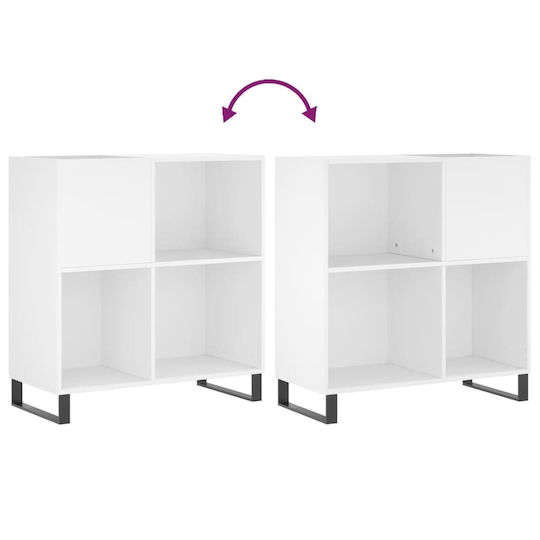 vidaXL Обработено дърво Мебел за Hi-Fi Бял 38x84.5x89см