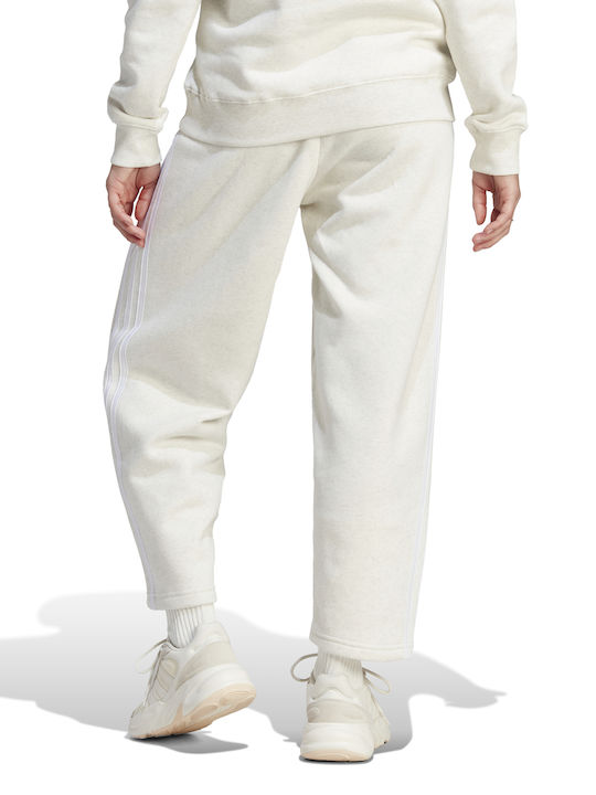 adidas 3-Stripes Pantaloni de trening Fleece Alb