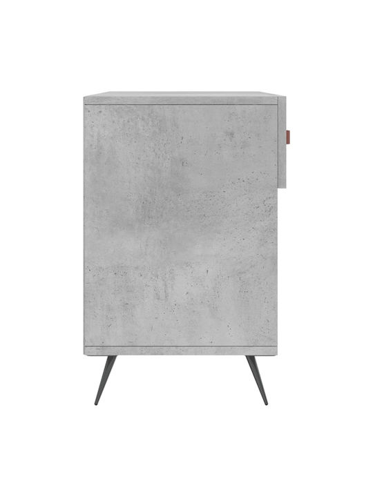 Wooden Shoe Organizer with 4 Shelves Concrete 102x35x55cm