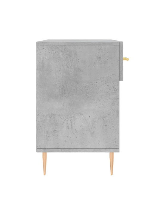Wooden Shoe Organizer with 4 Shelves Concrete 102x35x55cm