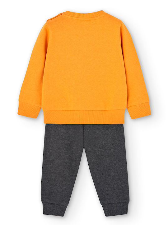 Boboli Kids Sweatpants Set Orange 2pcs