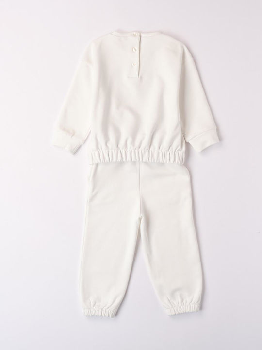 iDO Kids Sweatpants Set White 2pcs