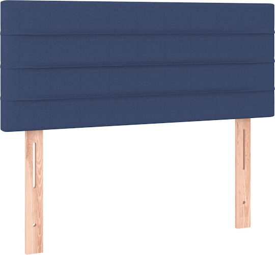 Pat Single Albastru cu Lamele & Saltea 82x200cm