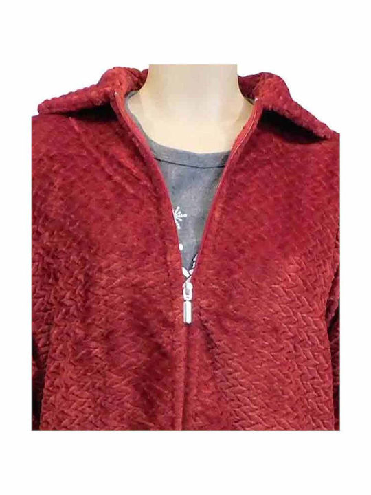 Koyote Winter Damen Vlies Robe Burgundisch