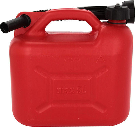 AMA Double Position Fuel Can Plastic with Extension Tube 5lt Red