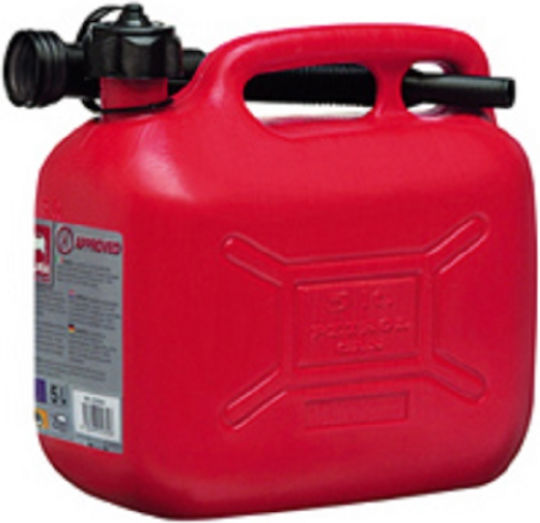 Deura Dual Position Fuel Can Plastic with Extension Tube 5lt Red
