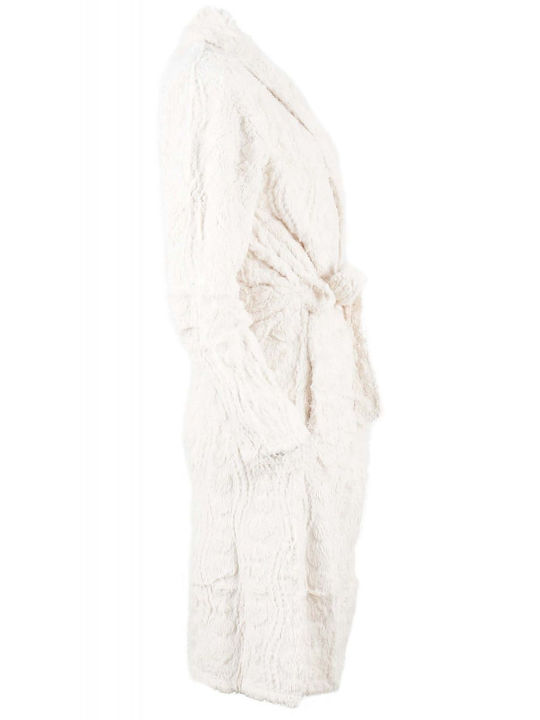 G Secret Winter Women's Fleece Robe White