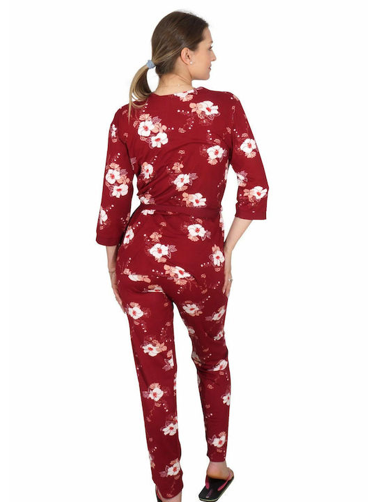 G Secret Summer Women's Pyjama Set Burgundy